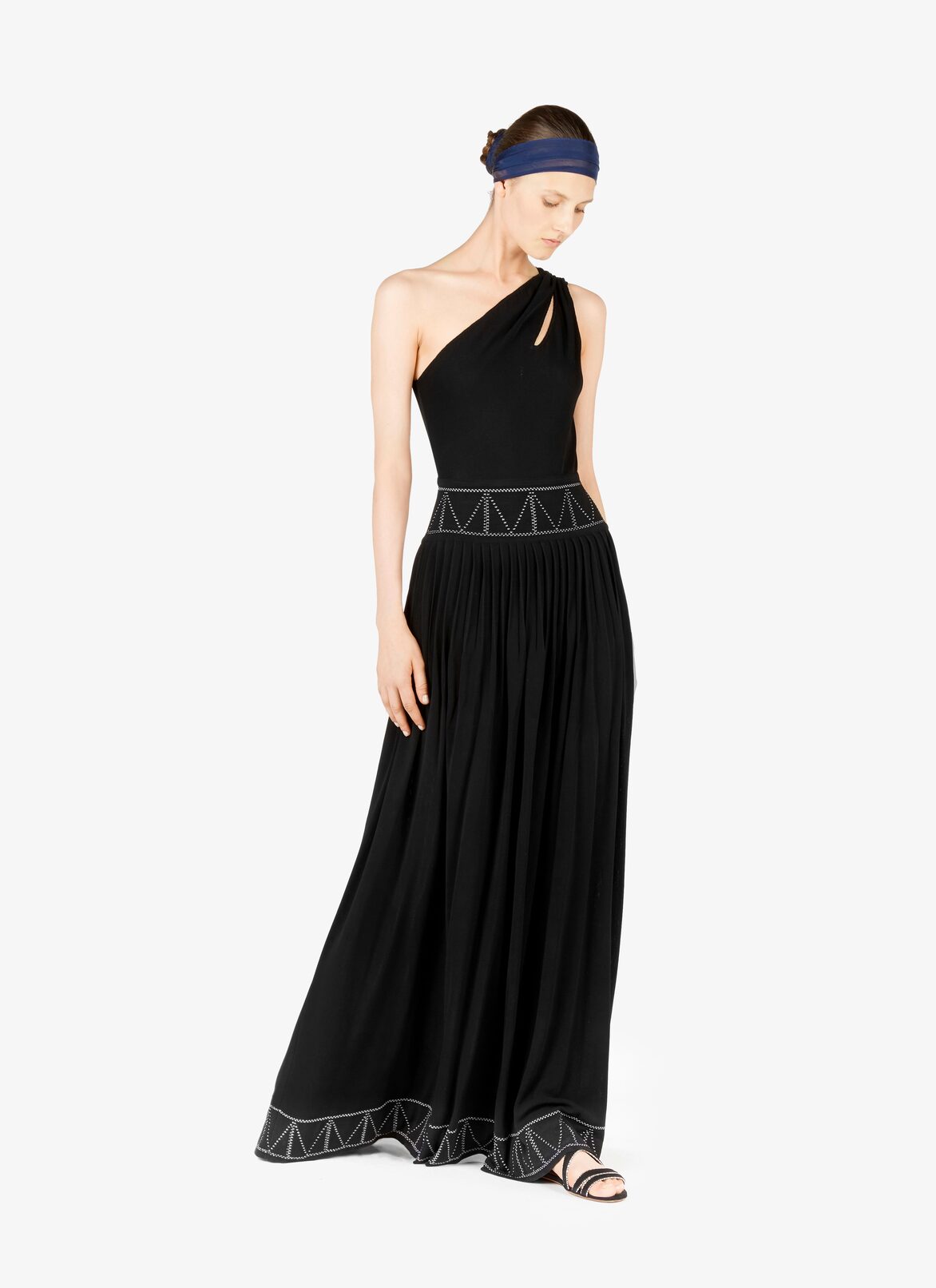 Asymmetrical Long Dress  ALAÏA BLACK ASYMMETRICAL LONG DRESS